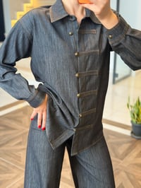 Modern Kesim Denim İkili Kombin K1908 SİYAH