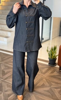 Modern Kesim Denim İkili Kombin K1908 SİYAH