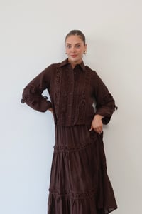 Nakış Detaylı Takım  9061 Kahve