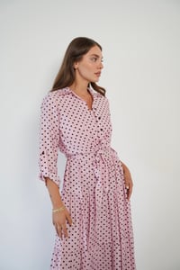 Puantiyeli Elbise Mini Ceket Takım  1850