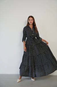 Puantiyeli Elbise Mini Ceket Takım  1850