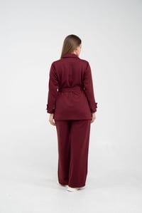Şerit Detaylı Kuşaklı Geniş Parça Kadın Takım  K1725