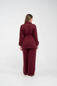 Şerit Detaylı Kuşaklı Geniş Parça Kadın Takım  K1725