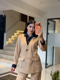 Süet İkili Kadın Takım K8098 Bej