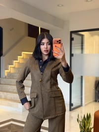 Süet İkili Kadın Takım K8098 Haki 