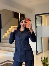 Süet İkili Kadın Takım K8098 Lacivert