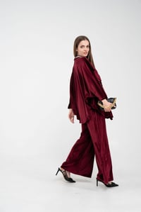 Taş Detaylı Kadife Takım K8048 Bordo