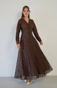 V Yaka Dantel İşlemeli Elbise  1836