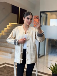 V Yaka Düğüm Detaylı Cepli Kadın Ceket K1872