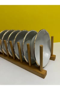 Altın Yaldızlı Kenarları Desenli 13 Cm Çorba Kasesi 6 Lı