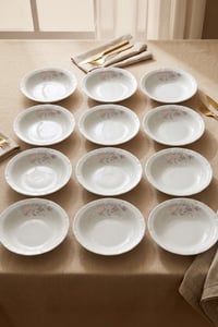 Porland Porselen Glorya 20 cm Çukur Yemek Tabağı 12 Adet