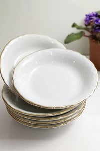 Porselen 12'li Altın Yaldız 17 Cm Çukur Tabak Prl006