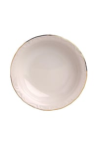 Porselen 12'li Altın Yaldız 17 Cm Çukur Tabak Prl006