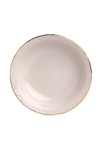 Porselen 12'li Altın Yaldız 20 Cm Çukur Tabak Prl010