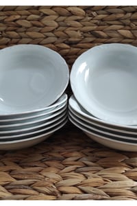 PORSELEN ANADOLU BEYAZI 12 ADET 19 CM (BÜYÜK) ÇUKUR YEMEK TABAK