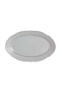 Porselen Queen Altın Yaldız 24 Cm Kayık Tabak PRL001