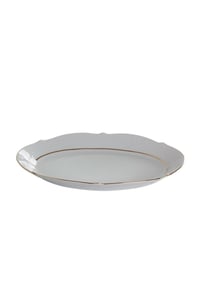 Porselen Queen Altın Yaldız 24 Cm Kayık Tabak PRL001