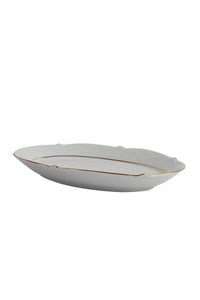 Porselen Queen Altın Yaldız 24 Cm Kayık Tabak PRL001