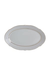 Porselen Queen Altın Yaldız 24 Cm Kayık Tabak PRL001