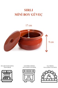 Tam Sırlı Güveç Tencere Mini