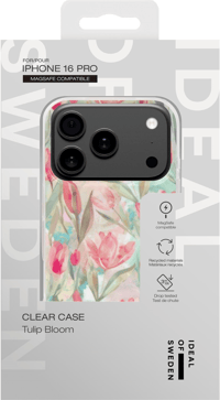 Clear Case MagSafe iPhone 16 Pro Tulip Bloom Telefon Kılıfı