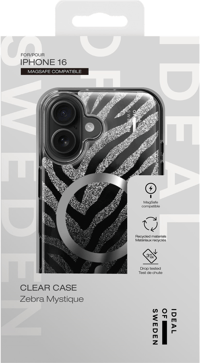Ideal Of Sweden Clear Case MagSafe iPhone 16 Zebra Mystique Telefon Kılıfı