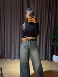 SİYAH UZUN KOLLU CROP