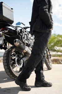 Fileli Black Ventilation Korumalı Cordura Motosiklet Pantolonu