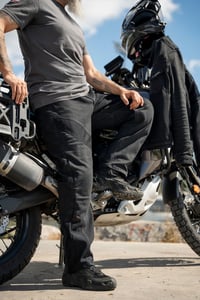 Fileli Black Ventilation Korumalı Cordura Motosiklet Pantolonu