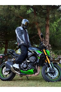 Siyah Kargo Korumalı Motosiklet Pantolonu