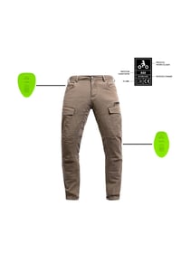 Unisex Bej Jeans Motosiklet Pantolonu John Doe Kevlar Jdc5004