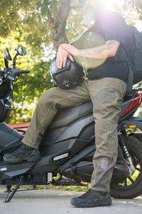 Yazlık Fileli Olive Cordura Motosiklet Pantolonu