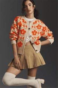 ANTROPOLOGİE FLORAL TURUNCU HIRKA 