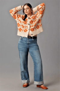 ANTROPOLOGİE FLORAL TURUNCU HIRKA 