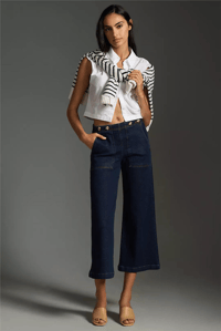 ANTROPOLOGİE PİLCRO KİT HİGH WAİST WİDE LEG JEANS 