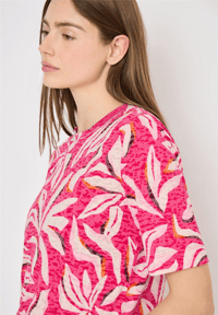 CECİL PEMBE DESENLİ KISA KOLLU T-SHİRT