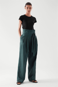 COS PAPERBAG WAİST KOYU YEŞİL PANTOLON 
