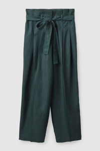 COS PAPERBAG WAİST KOYU YEŞİL PANTOLON 