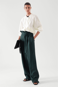 COS PAPERBAG WAİST KOYU YEŞİL PANTOLON 