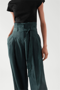 COS PAPERBAG WAİST KOYU YEŞİL PANTOLON 