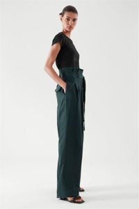 COS PAPERBAG WAİST KOYU YEŞİL PANTOLON 