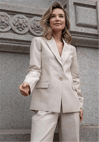 ELVİRA BEJ ÇİZGİLİ BLAZER CEKET