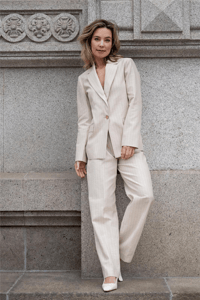 ELVİRA BEJ ÇİZGİLİ BLAZER CEKET
