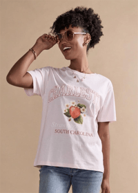 FRANCESCA'S PEMBE BASKILI T-SHİRT 