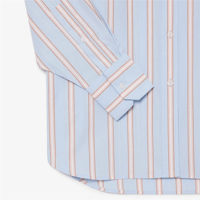 LACOSTE OVERSİZE FİT ÇİZGİLİ MAVİ GÖMLEK