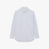 LACOSTE OVERSİZE FİT ÇİZGİLİ MAVİ GÖMLEK