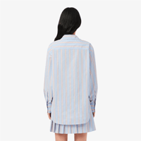 LACOSTE OVERSİZE FİT ÇİZGİLİ MAVİ GÖMLEK