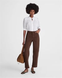 MADEWELL BARREL LEG KOYU KAHVE PANTOLON