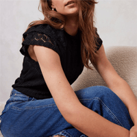 MİNT VELVET GÜPÜRLÜ SİYAH BLUZ