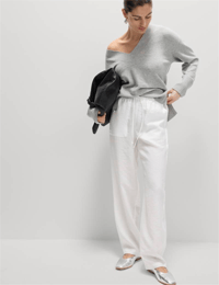 M&S KETEN PANTOLON BEYAZ 
